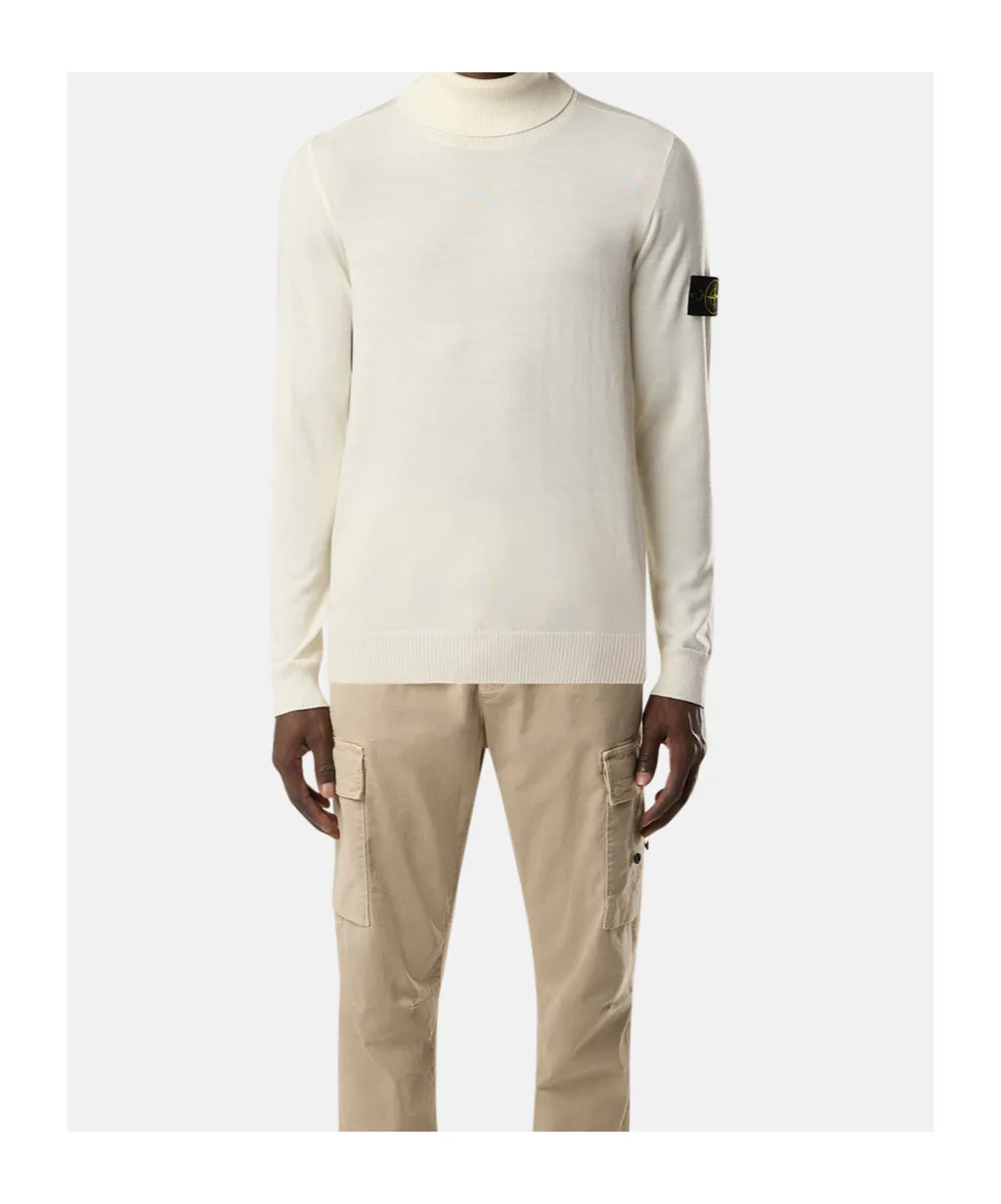 Stone Island Logo Patch Roll Neck Jumper