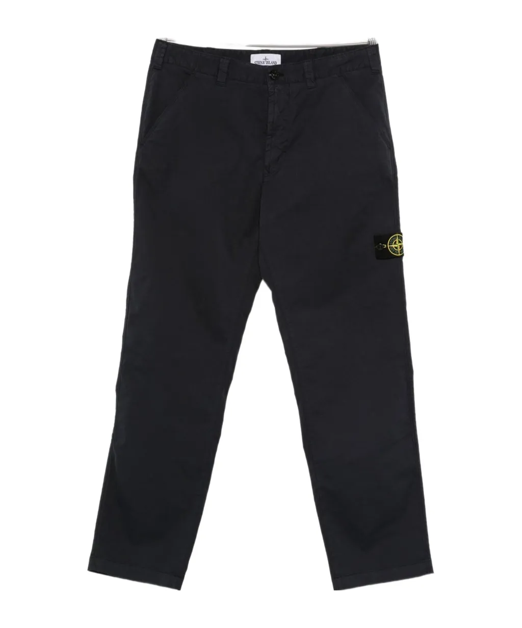 Stone Island Logo Patch Straight-Leg Trousers