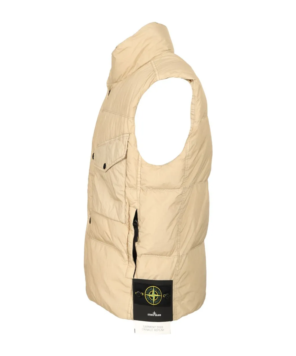 Stone Island Logo Patch High Neck Sleeveless Vest