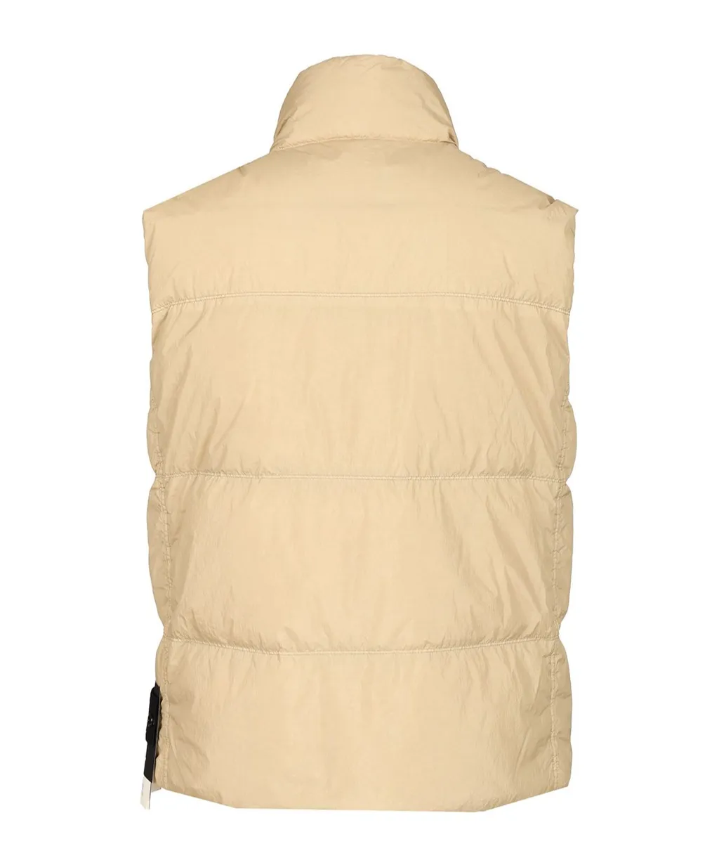 Stone Island Logo Patch High Neck Sleeveless Vest