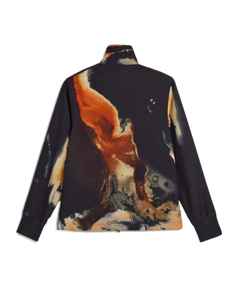 Abstract-Print Zip-Up Jacket