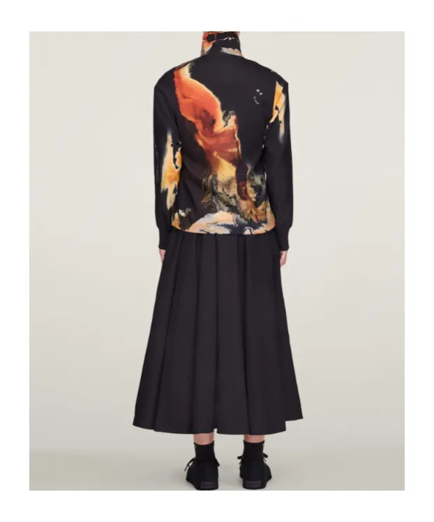 Abstract-Print Zip-Up Jacket