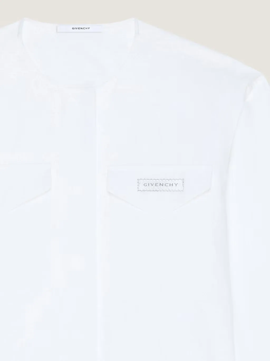 Utility Cropped Shirt In Poplin With Givenchy Patch