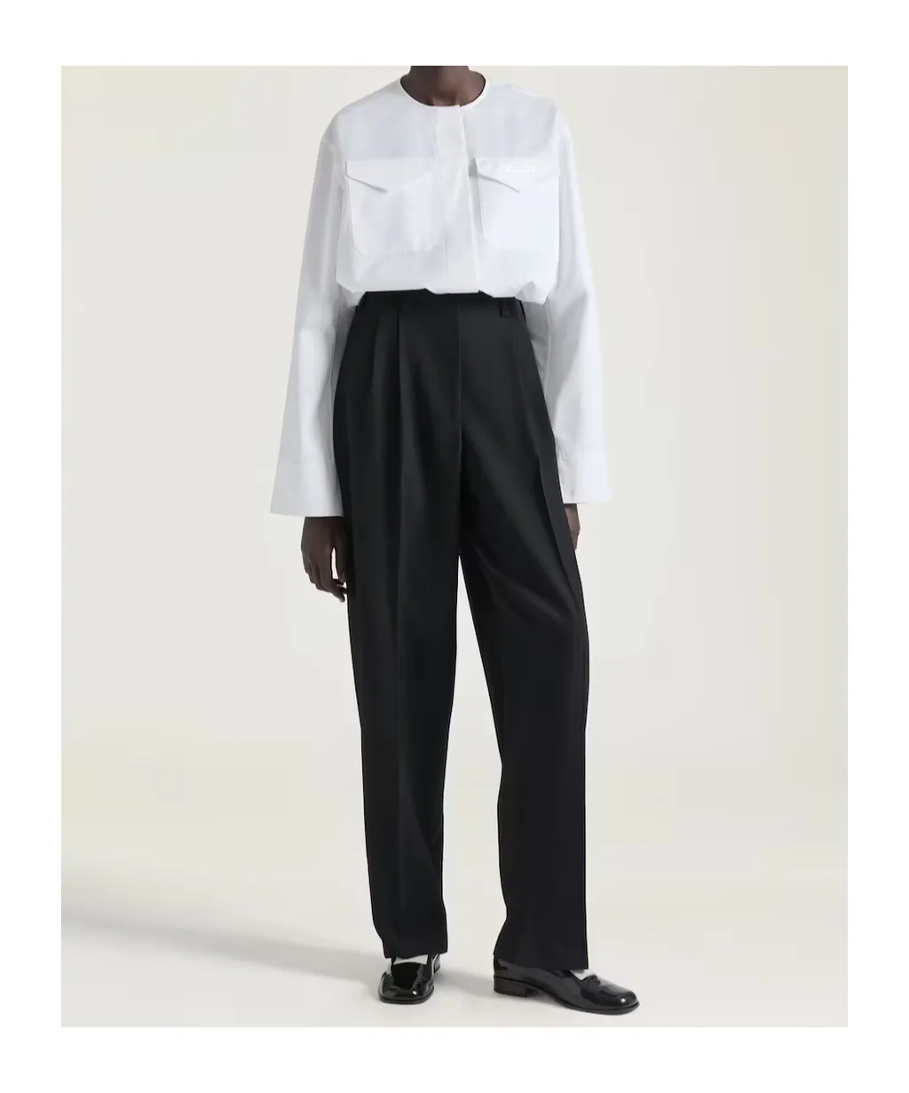 Utility Cropped Shirt In Poplin With Givenchy Patch