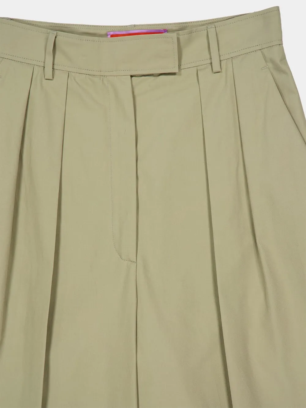 Pleated Cotton Trousers