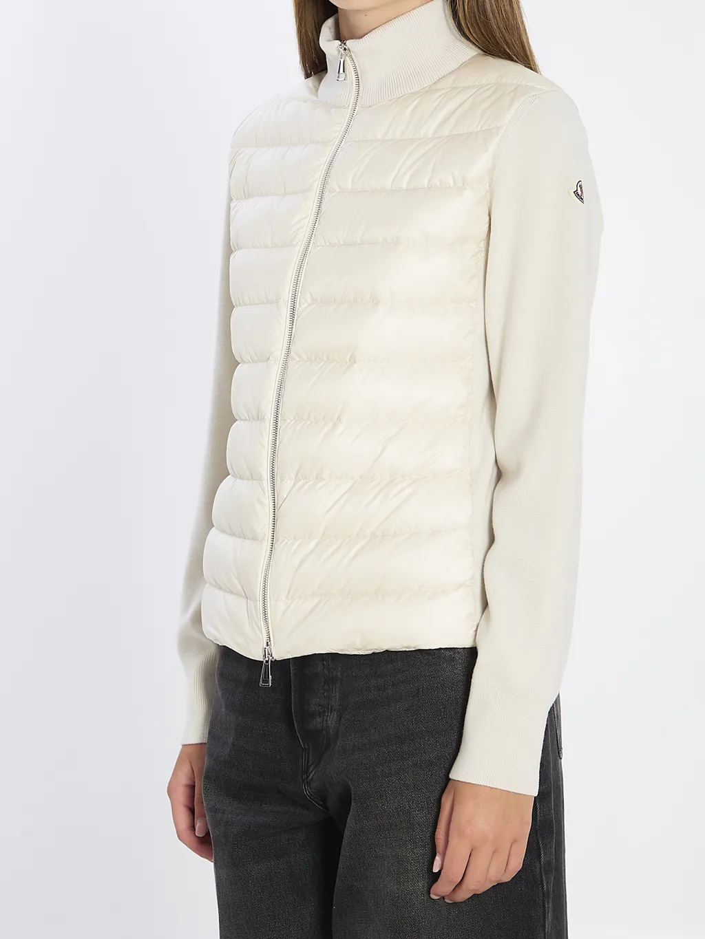 Padded Wool Zip-Up Cardigan