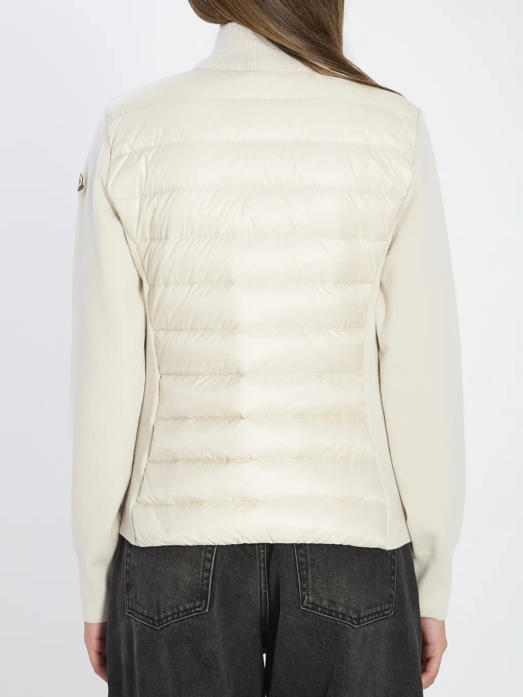 Padded Wool Zip-Up Cardigan