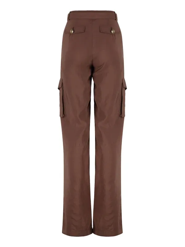 Versace Jeans Couture Crinkled-Finish Belted Cargo Pants