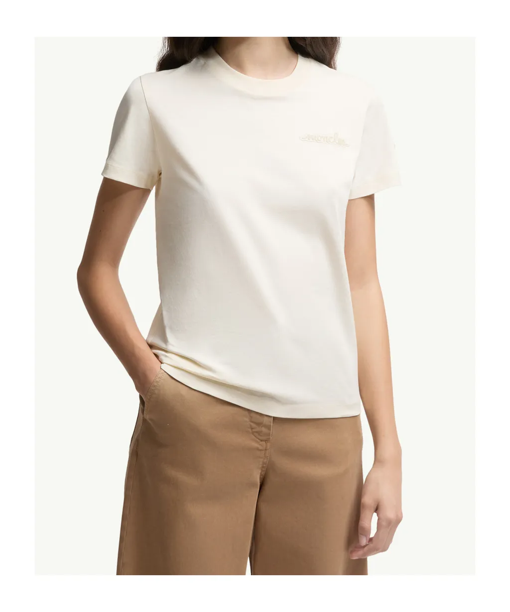 Moncler Logo Embroidered Crewneck T-Shirt