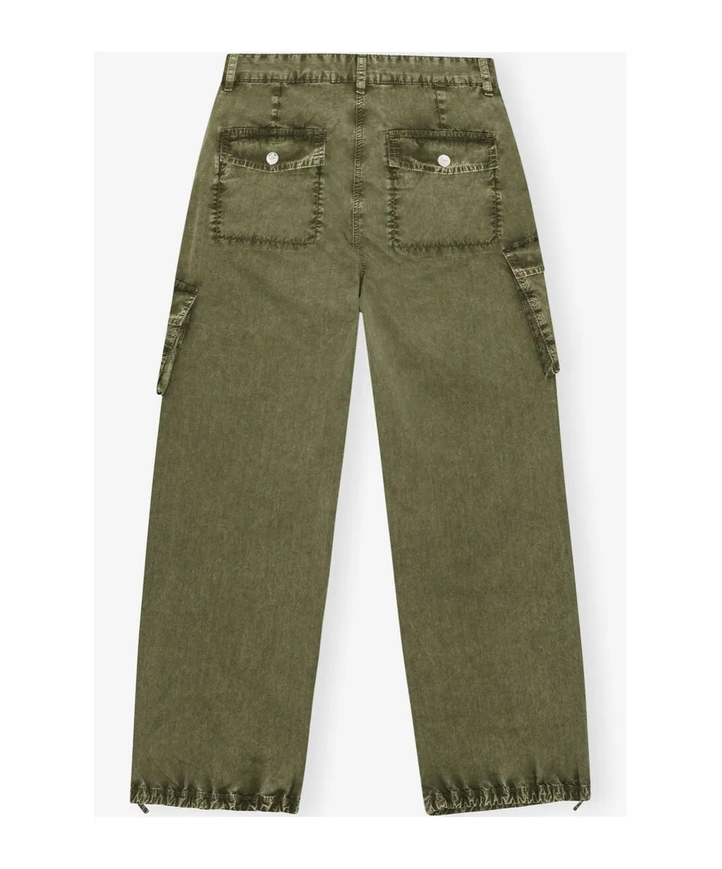 Green Washed Twill Trousers