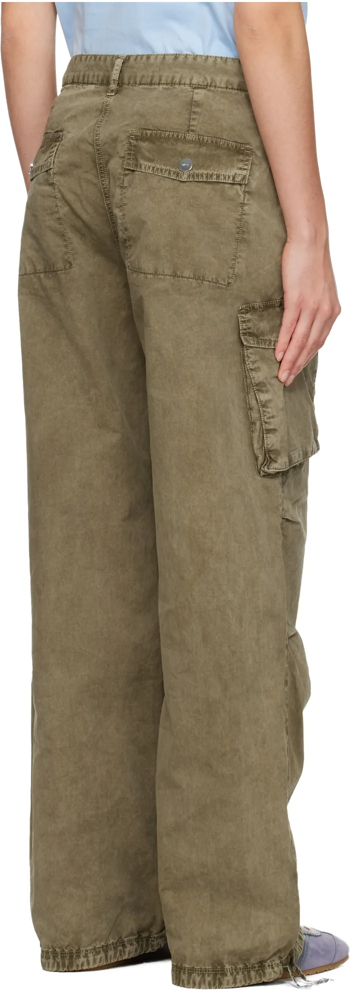 Green Washed Twill Trousers