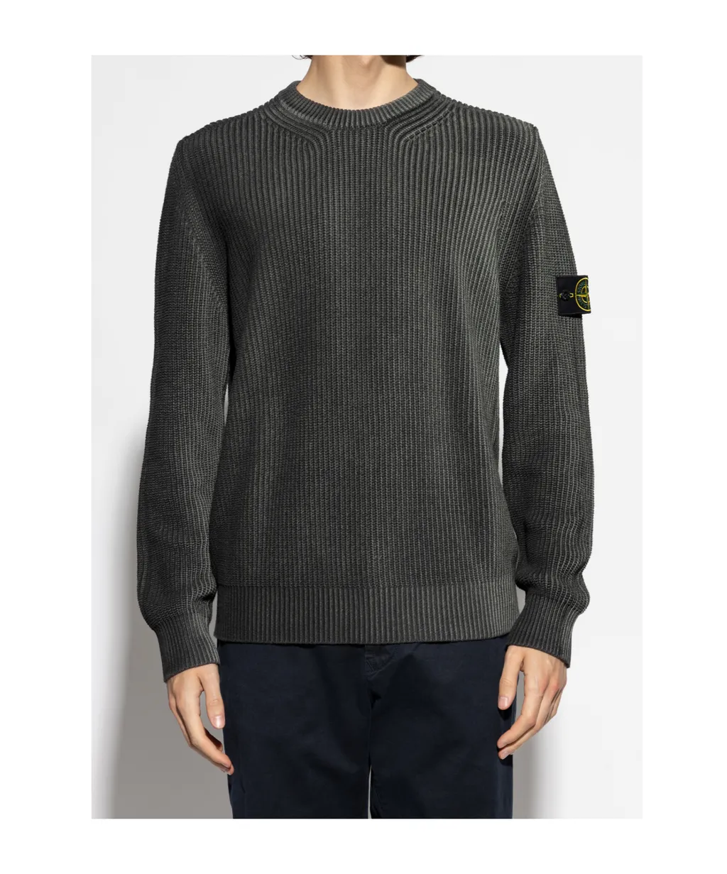 Stone Island Logo Patch Knitted Jumper