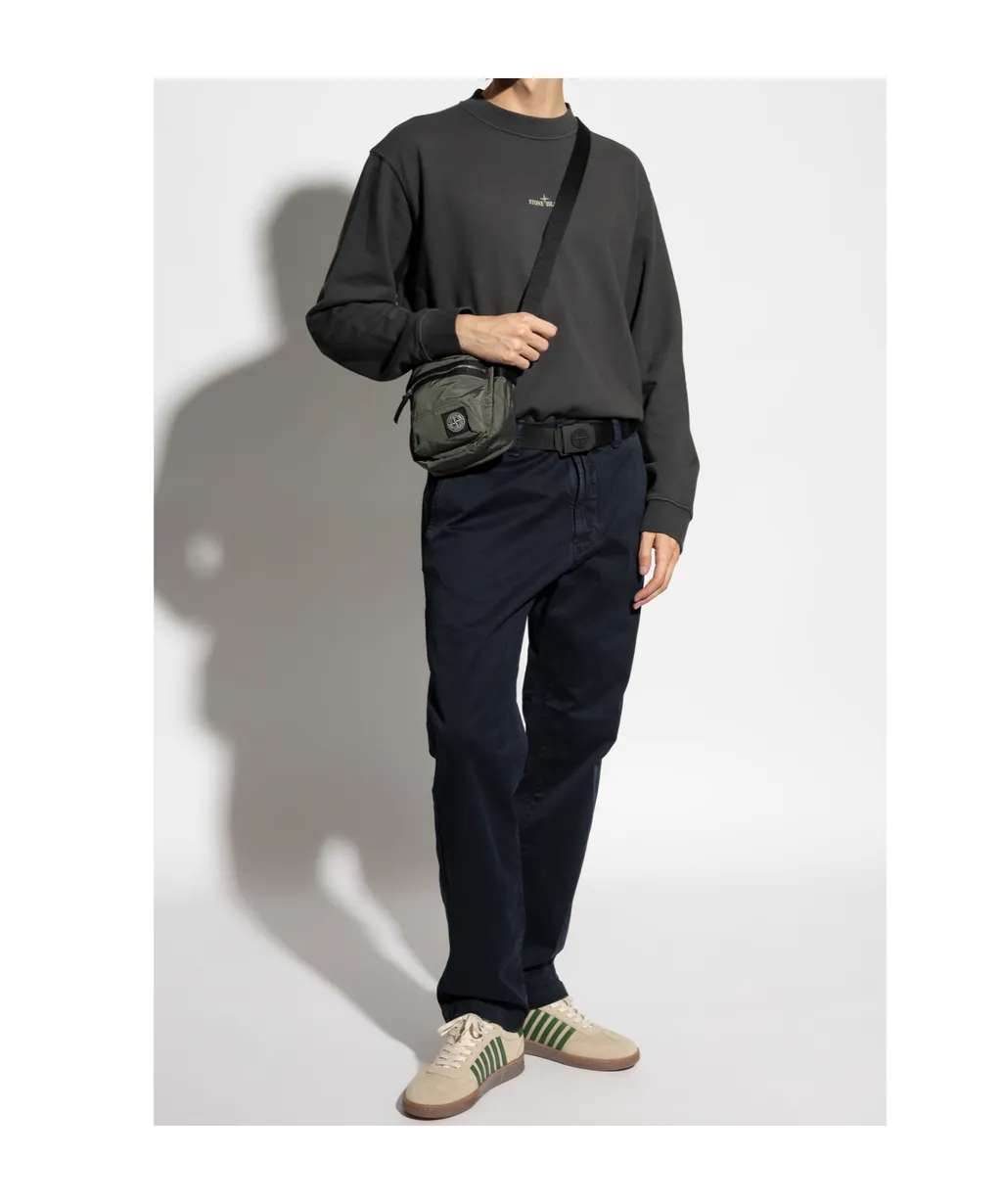 Stone Island Logo Printed Crewneck Sweatshirt