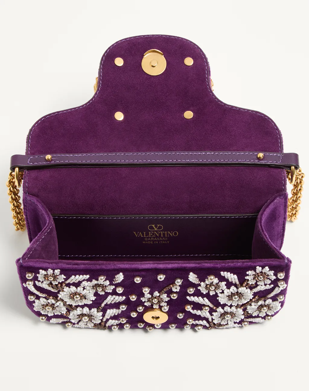Valentino Garavani Locò Small Embroidered Shoulder Bag With Jewel Logo