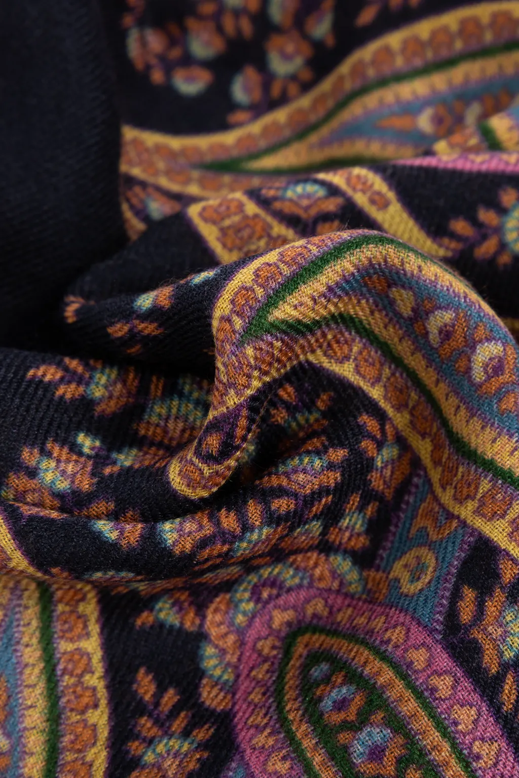 Etro Paisley Printed Raw Edge Scarf