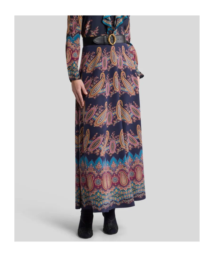 Etro Paisley-Printed Pleated Maxi Skirt
