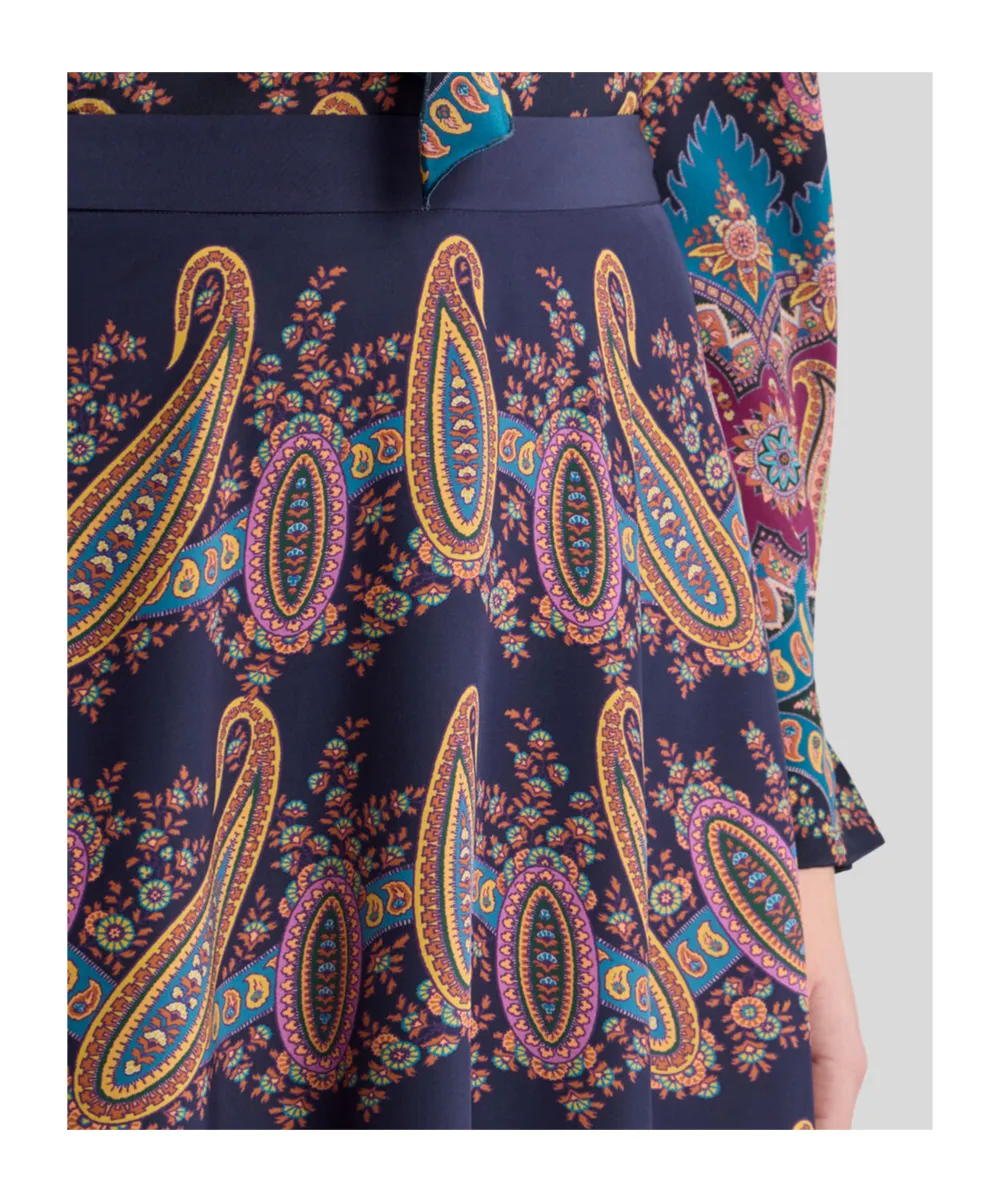 Etro Paisley-Printed Pleated Maxi Skirt