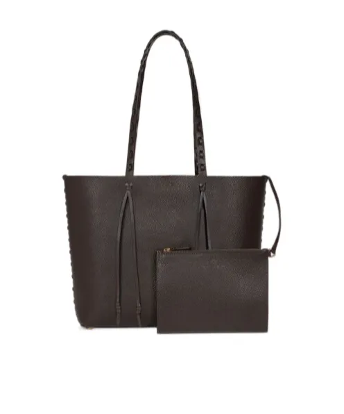 Etro Essential Medium Leather Tote Bag With Threading