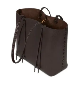 Etro Essential Medium Leather Tote Bag With Threading
