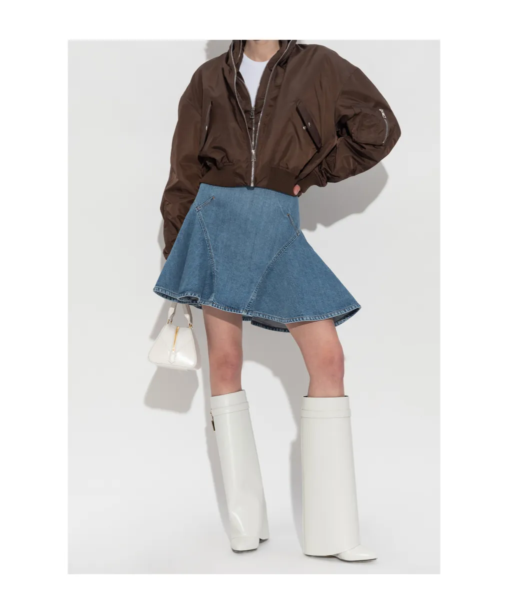 Givenchy Flared Denim Mini Skirt