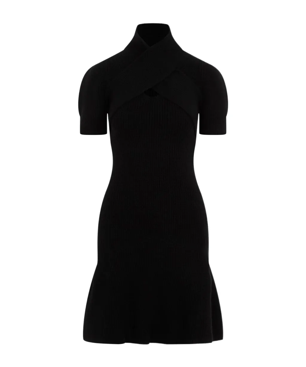 Patou Cross-Over Detailed Knit Dress