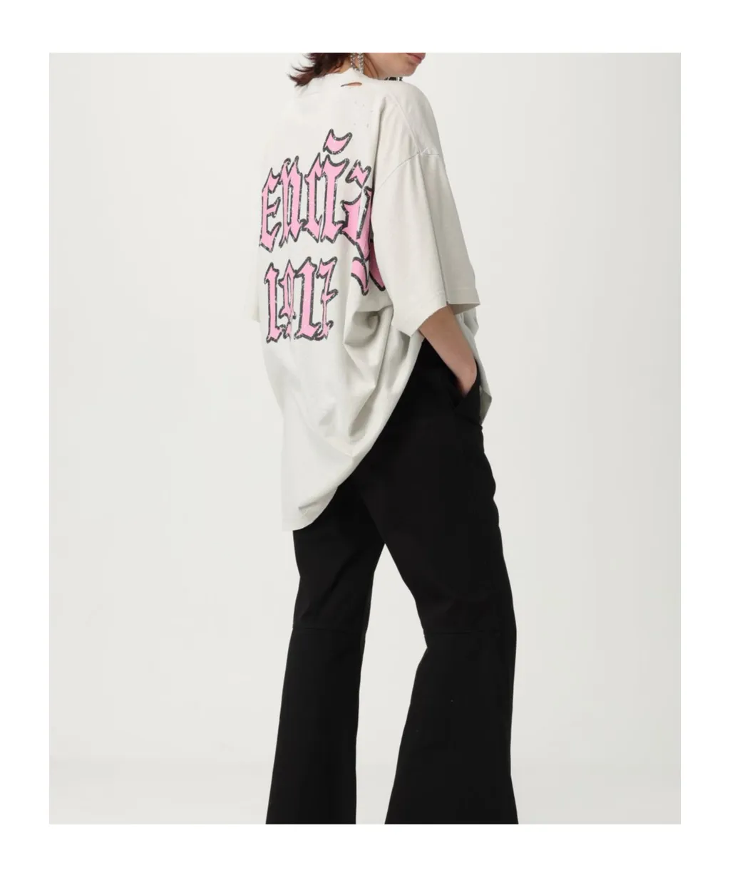 Distressed-Print Cotton T-Shirt