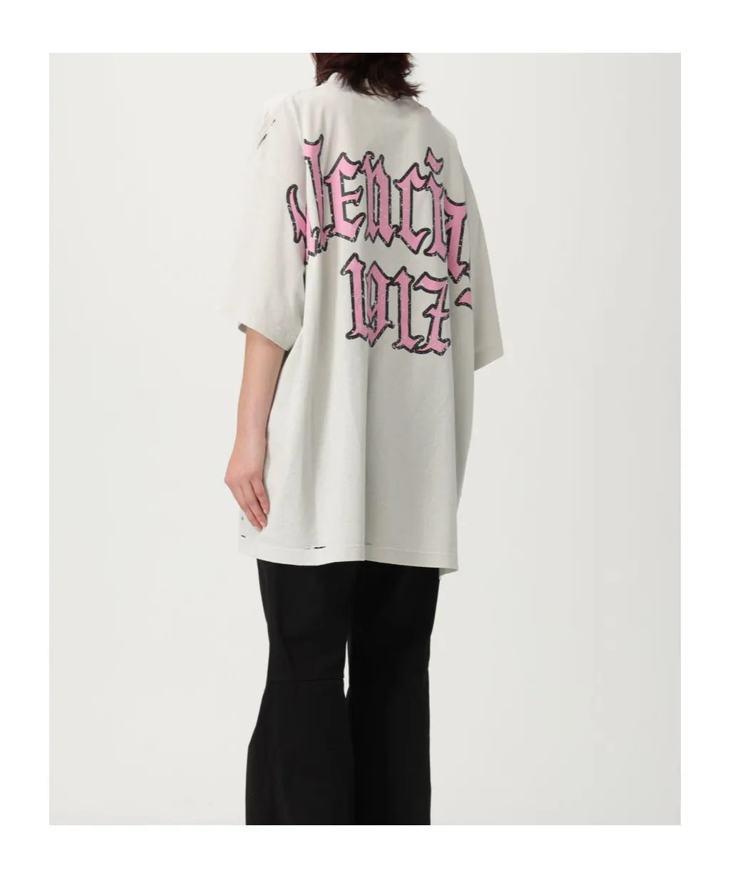 Distressed-Print Cotton T-Shirt