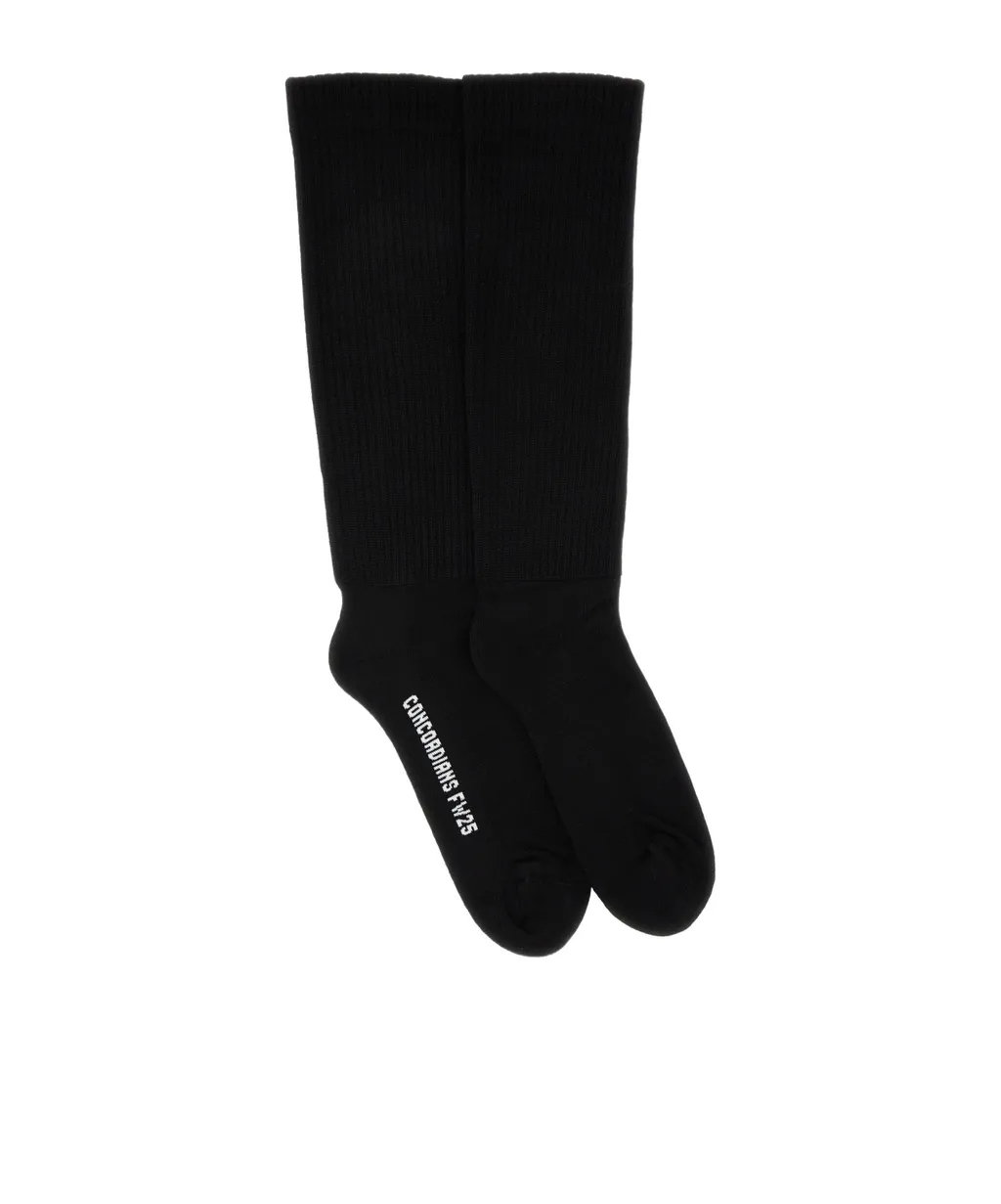 Rick Owens Logo Intarsi-Knit Mid Calf Socks