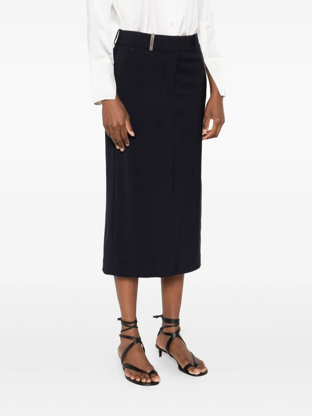 Belt-Loops Midi Skirt
