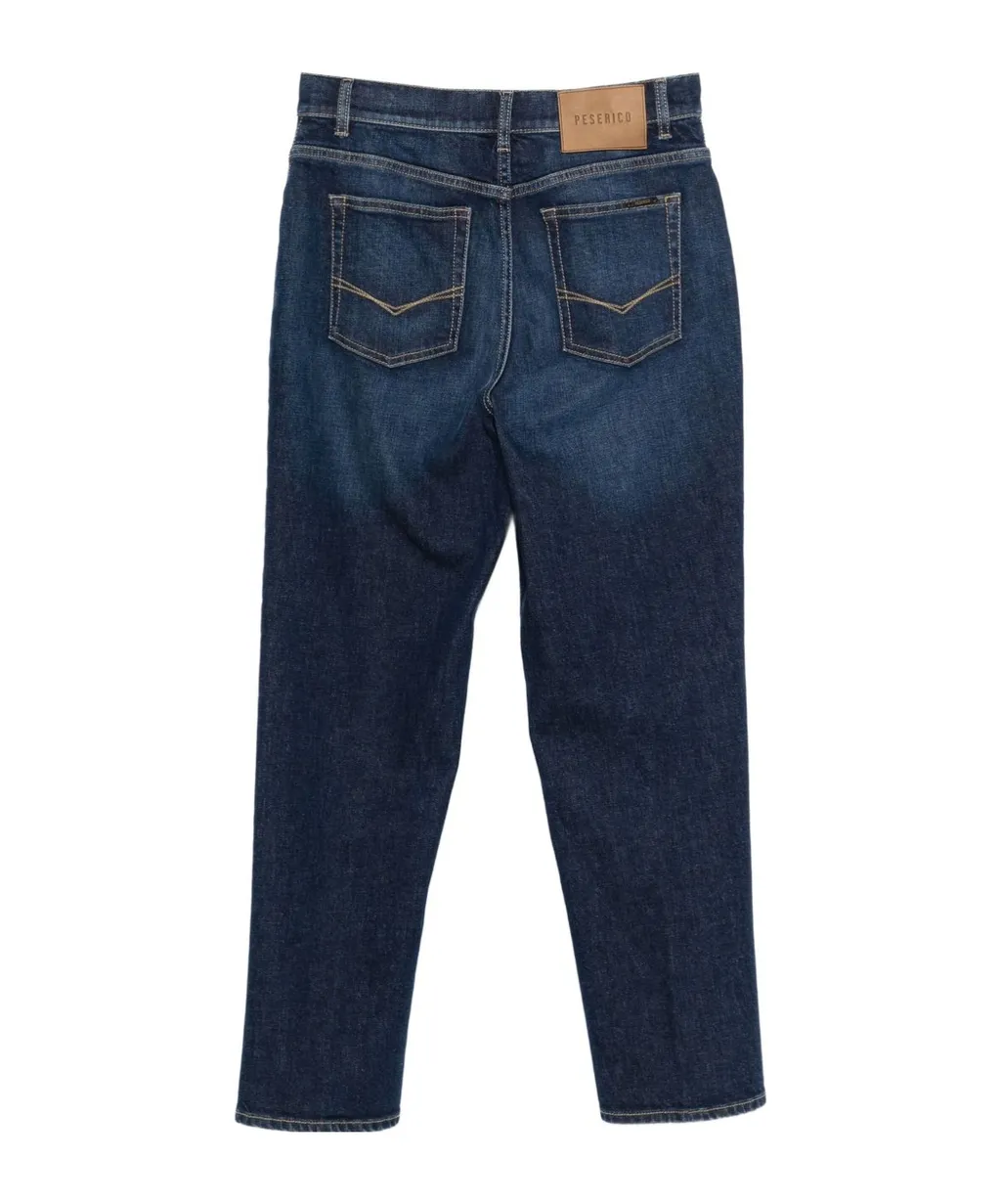 Embossed Patch Denim Jeans