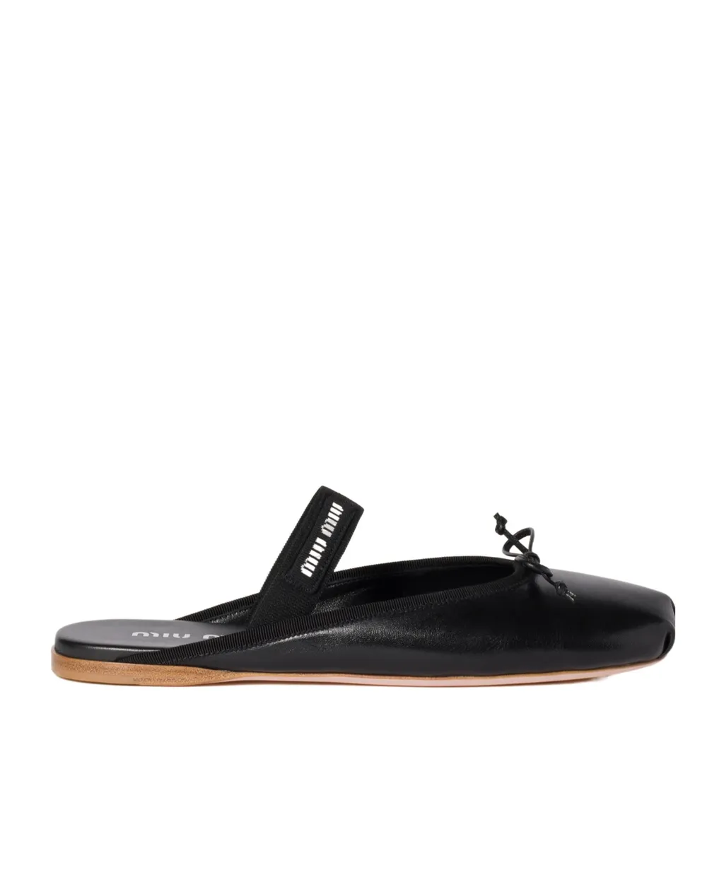 Miu Miu Bow-Detailed Slip-On Sandals