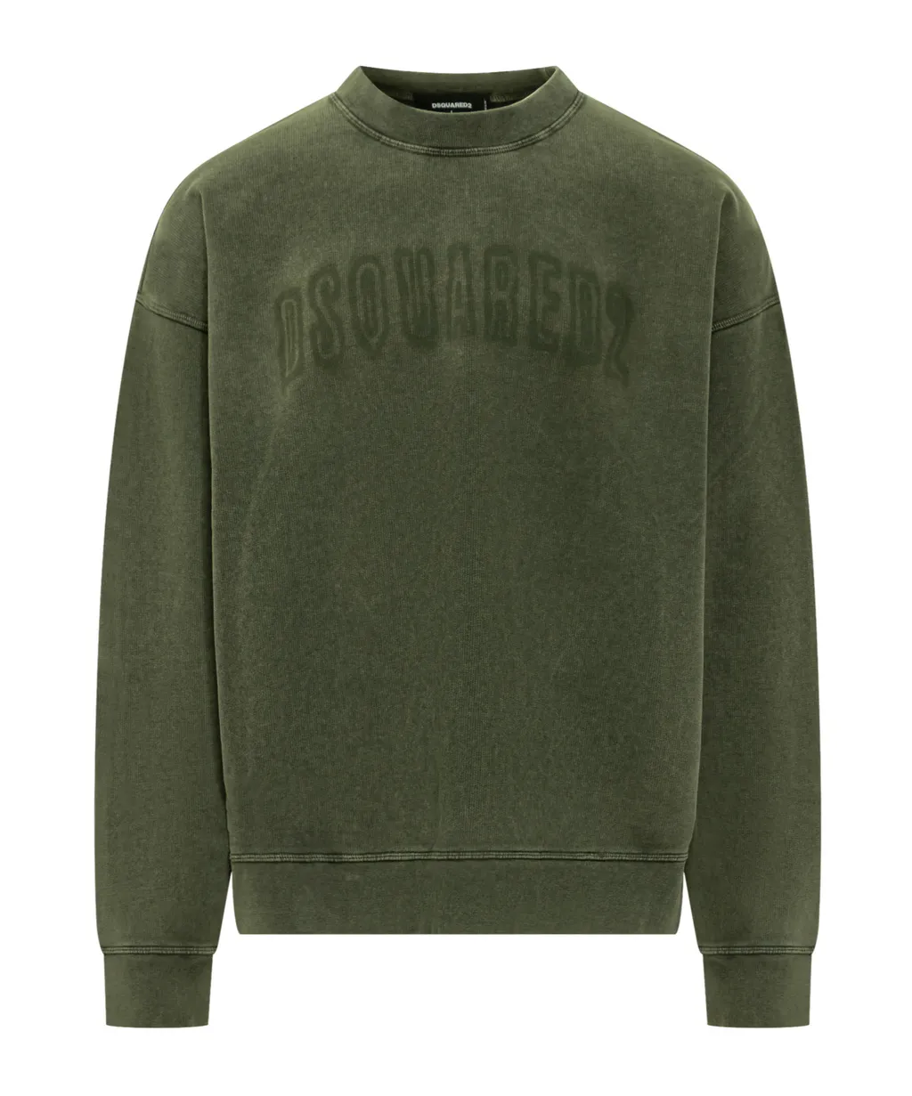Dsquared2 Loose Fit Raw Edge Crewneck Sweatshirt