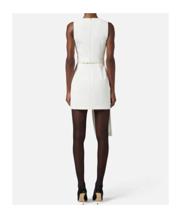 Dress In Lightweight Crepe Fabric With Tuxedo Details