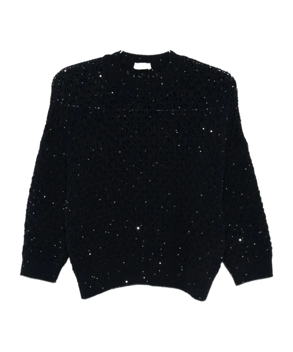 Sequin-Embellished Wool Sweater