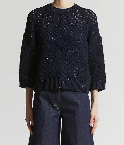 Sequin-Embellished Wool Sweater