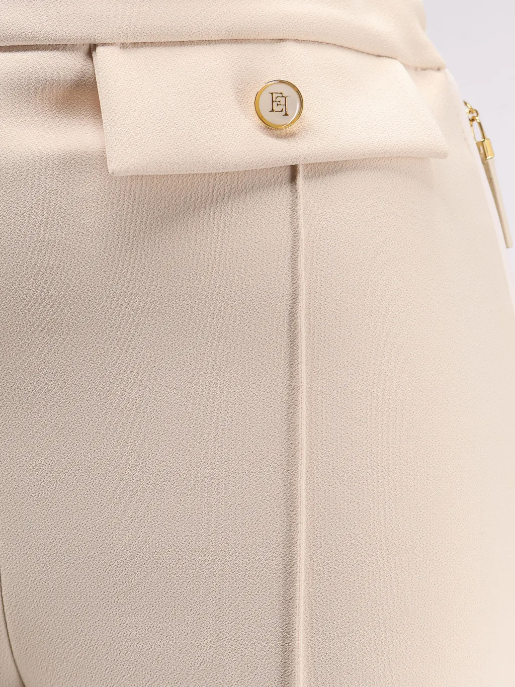 Button-Detailed Flared Trousers