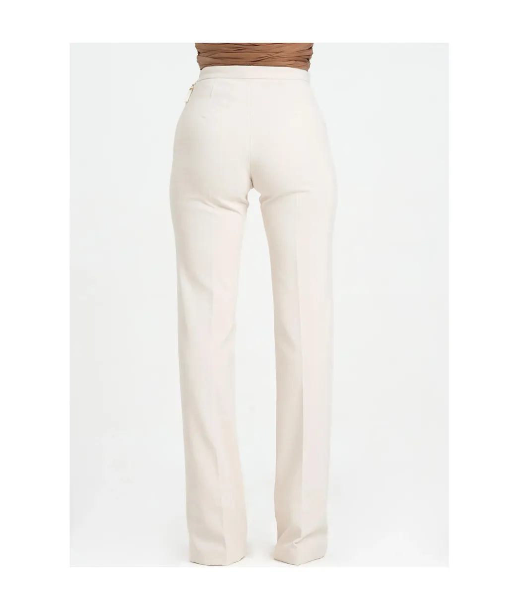 Button-Detailed Flared Trousers