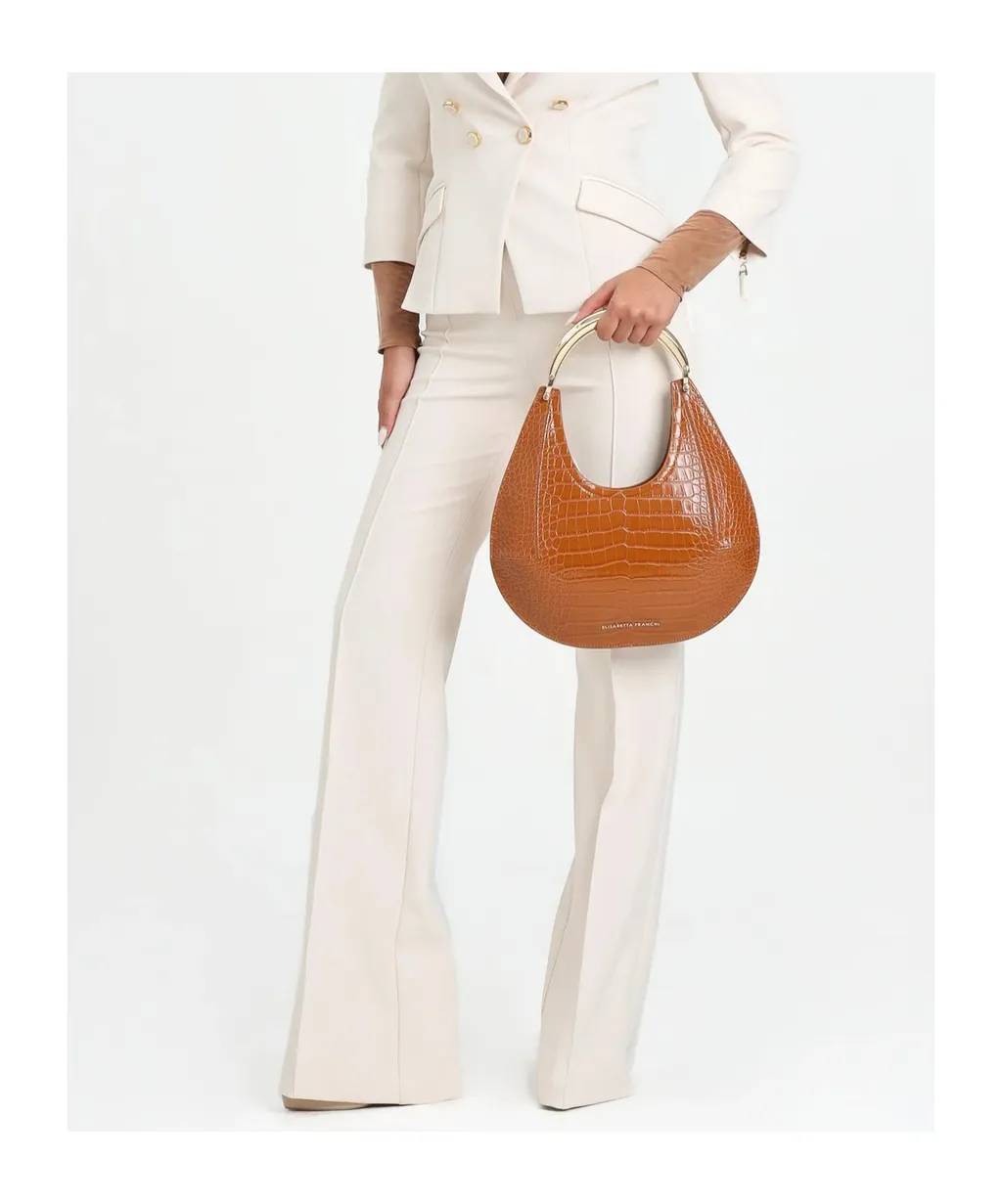 Button-Detailed Flared Trousers