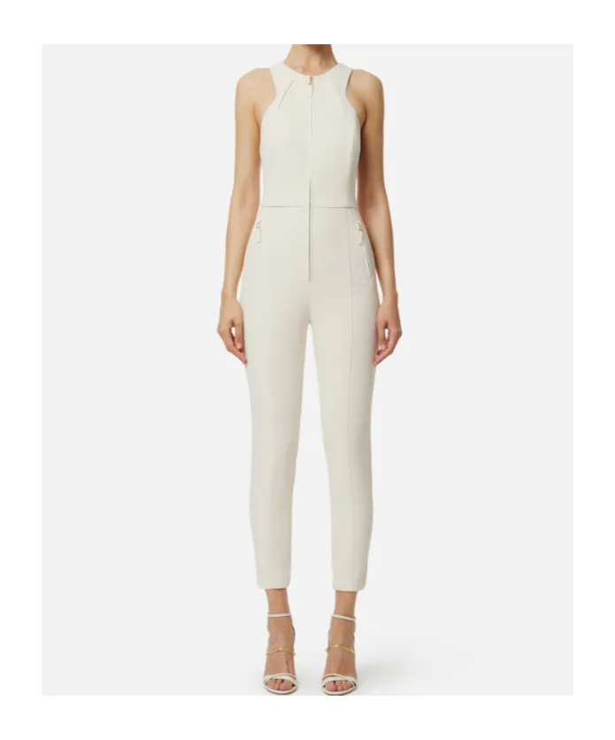 Elisabetta Franchi Double-Layer Crpe Jumpsuit