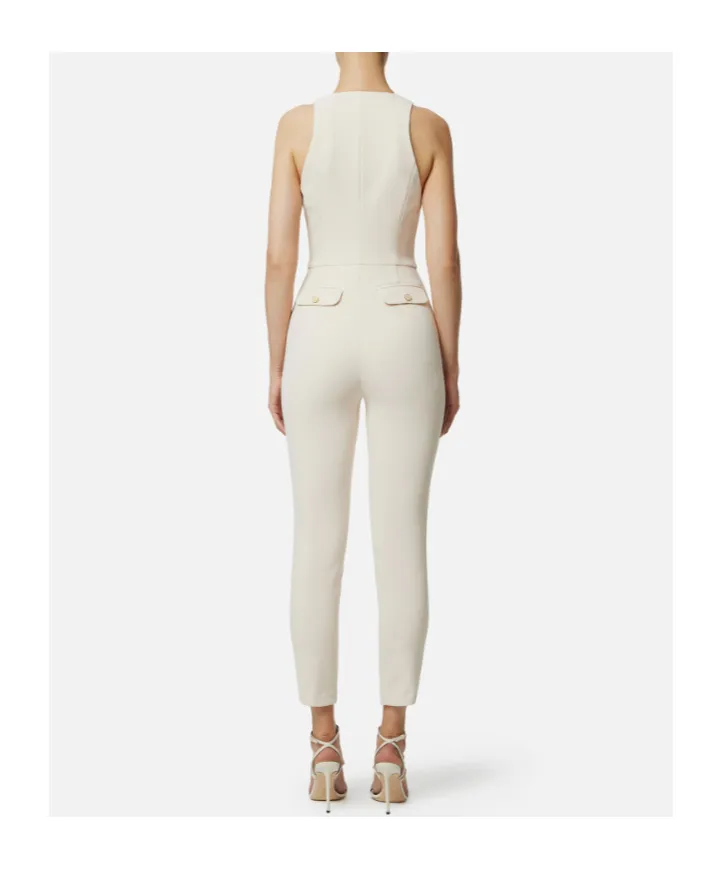 Elisabetta Franchi Double-Layer Crpe Jumpsuit