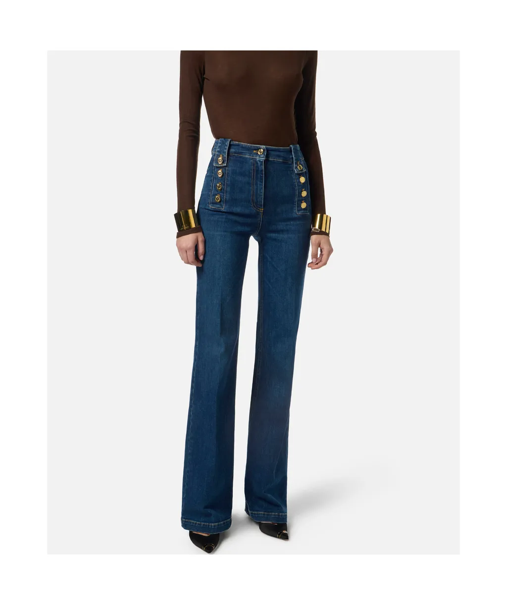 Button-Detailed Jeans