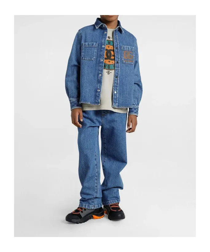 Logo-Embroidered Elastic-Waist Jeans
