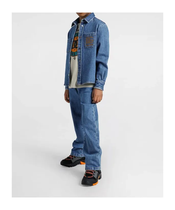 Logo-Embroidered Elastic-Waist Jeans