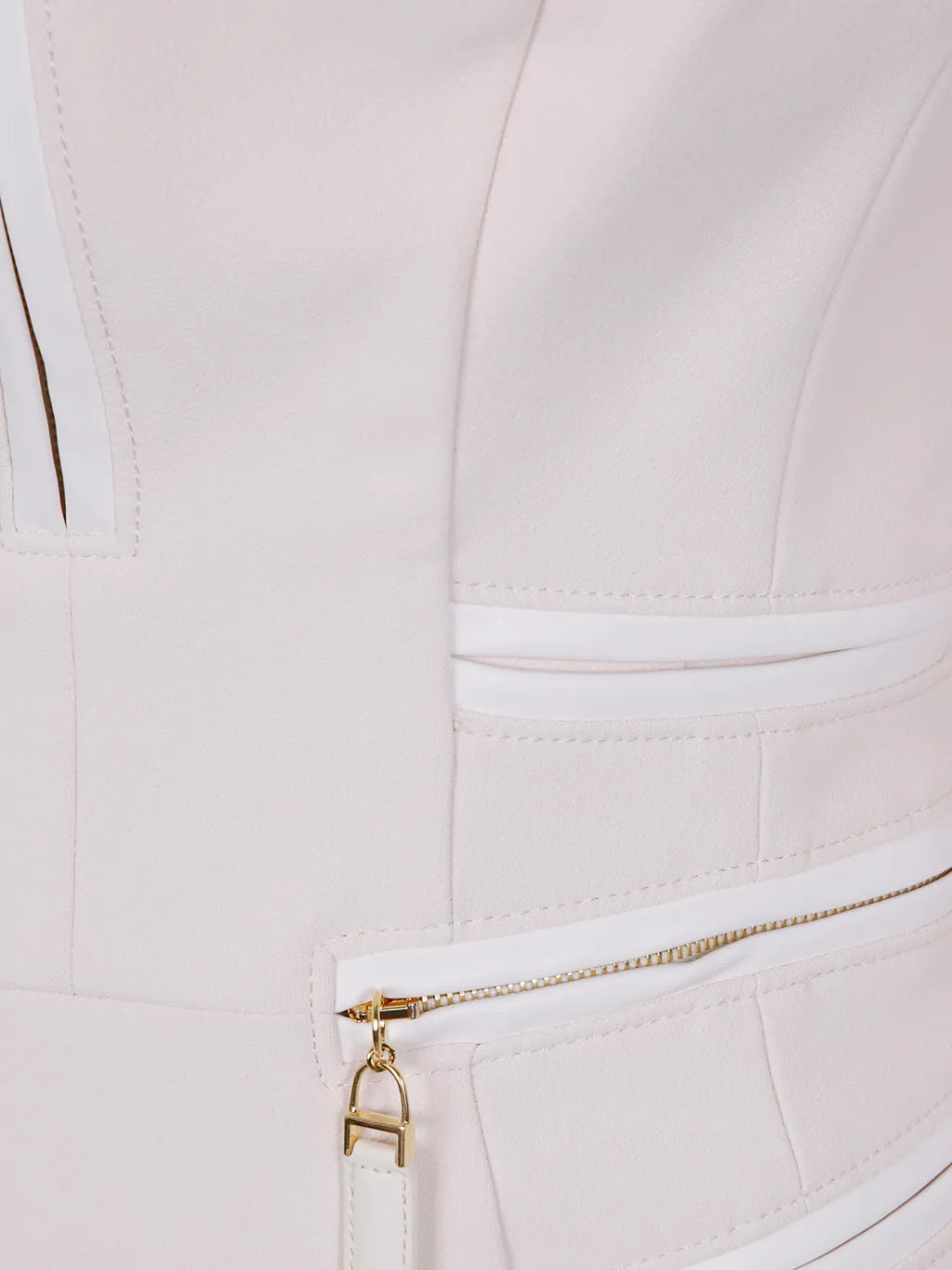 Zip-Trimmed Pocket Midi Dress