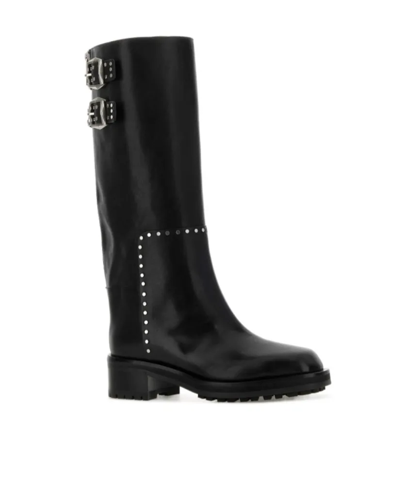 Jimmy Choo Brooklyn Studded Buckle Detailed Boots