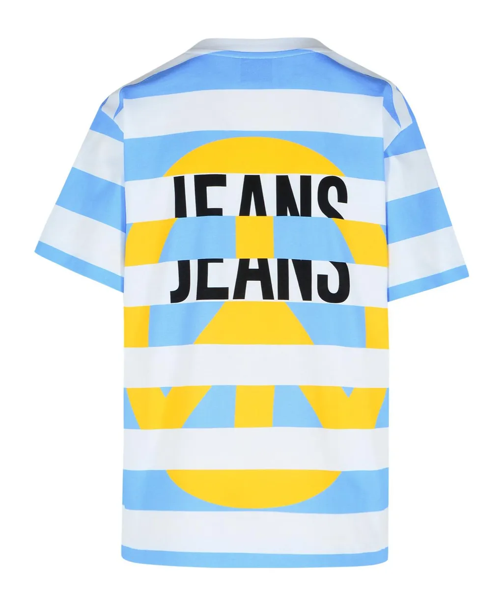 Moschino Jeans Logo Printed Striped T-Shirt