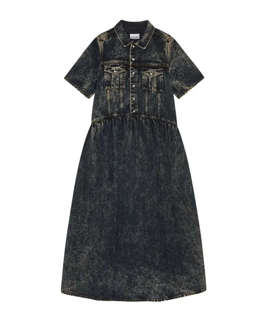 Ganni Washed Denim Dress