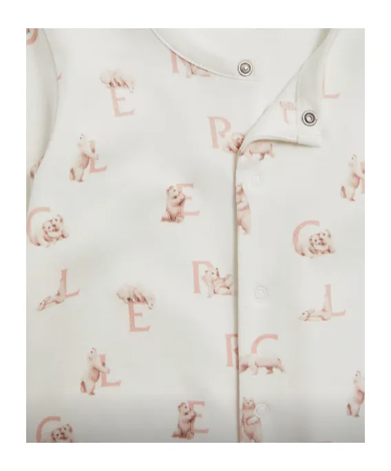 Moncler Enfant All-Over Patterned Crewneck Rompers