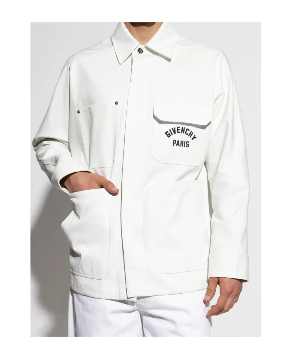 Givenchy Paris Logo Embroidered Long-Sleeved Shirt