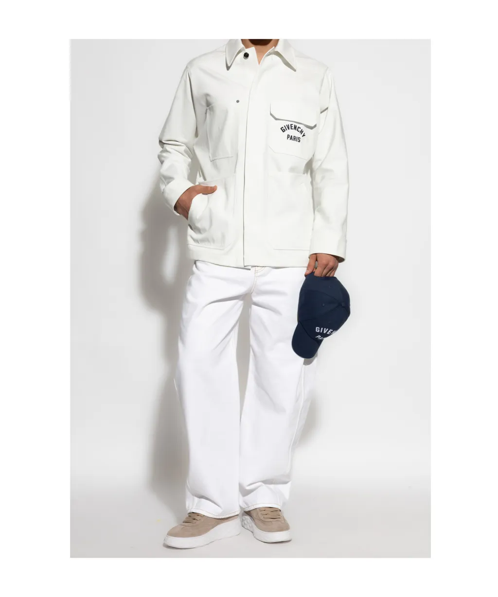 Givenchy Paris Logo Embroidered Long-Sleeved Shirt